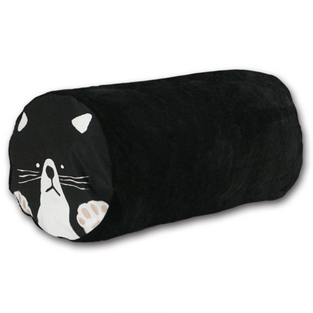 日本 TOYO CASE - 可愛動物 2way 棉被收納袋 / 抱枕-黑貓 (Φ35×73cm)