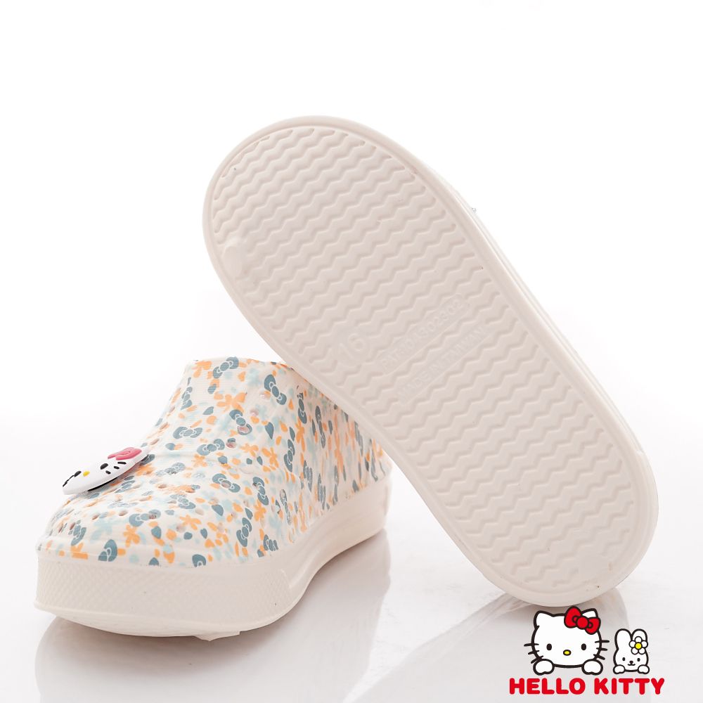 HELLO KITTY - 凱蒂貓可愛碎花洞洞鞋(中小童段)-休閒鞋-白水