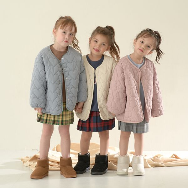 日本 Lycee mine - 夢幻少女造型絎縫鋪棉外套-花朵-粉紅