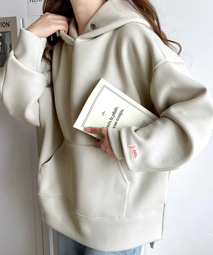 日本 Classical Elf - Java 舒適空氣棉長袖帽T-黑