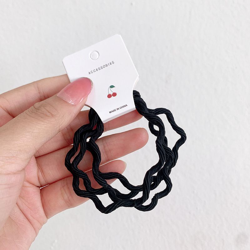 波浪造型兒童髮圈4入組-咖啡色