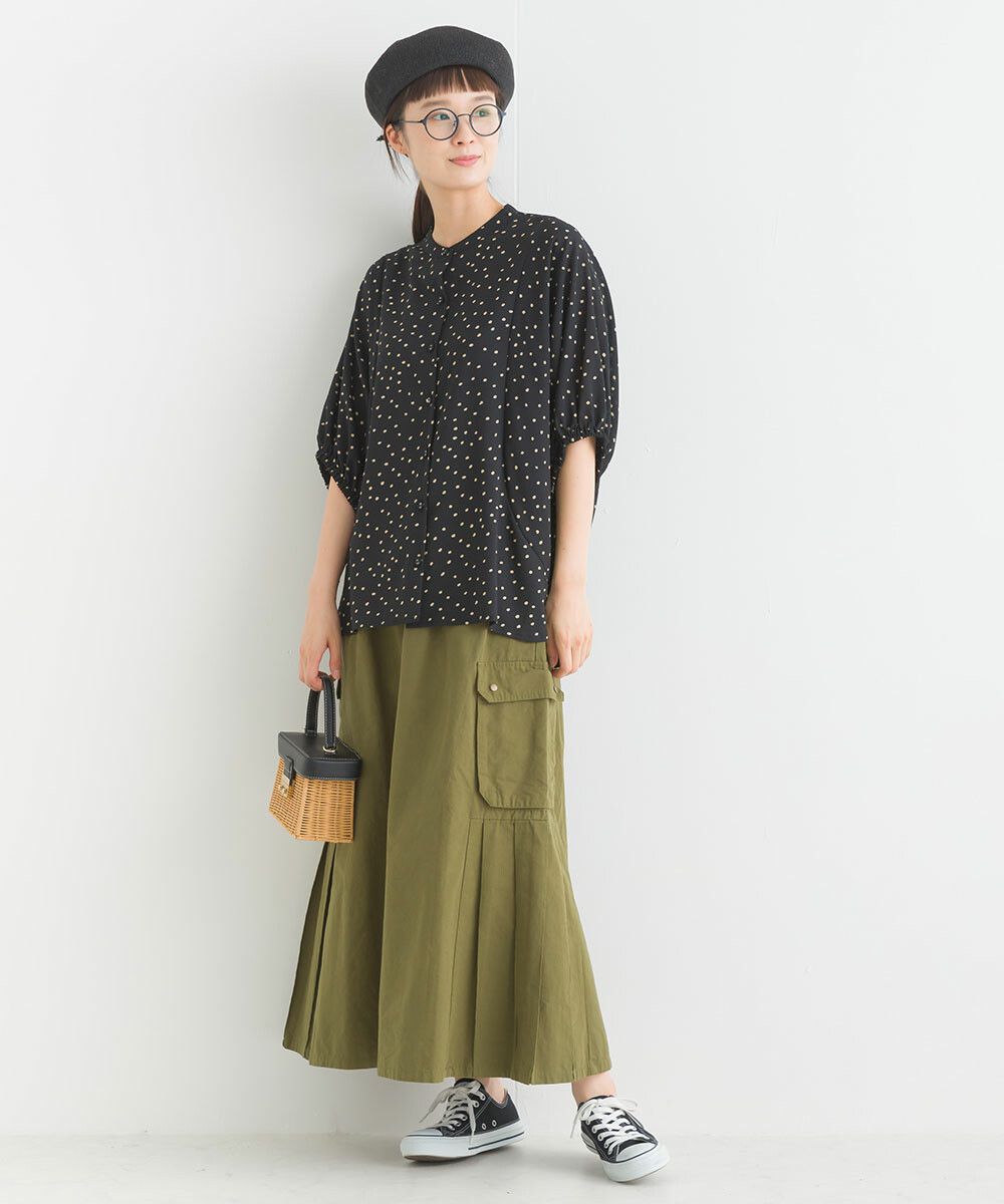 日本女裝代購 - 休閒風側口袋工裝裙-焦糖橘