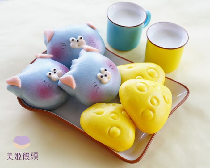美姬饅頭 - 貓和起司鮮乳造型饅頭