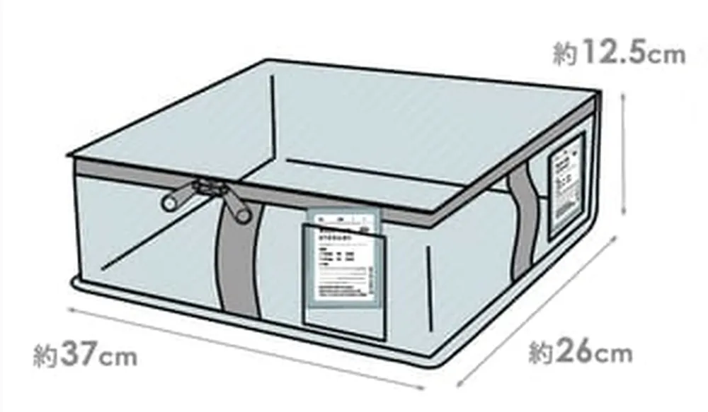 日本代購 - [日本主婦推薦] 半透明多功能衣物收納袋(可肩背/手提)-淺灰 (L(47x20x36cm))