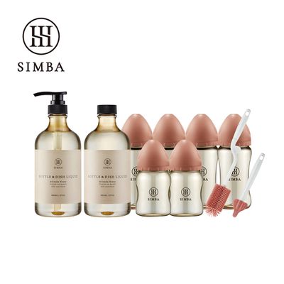 Simba 小獅王辛巴 - 強酵去汙！蘊蜜鉑金PPSU寬口奶瓶清潔明星組-新生適用-覓粉