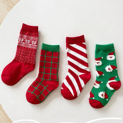 兒童短襪-Z279 聖誕組合襪-四入一組