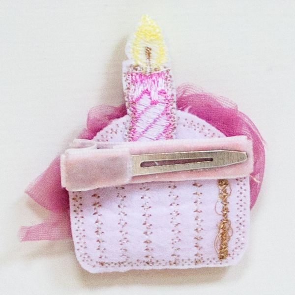 美國 Chic Baby Rose - 手工髮夾_生日蛋糕款-灰玫瑰 (單一尺寸)