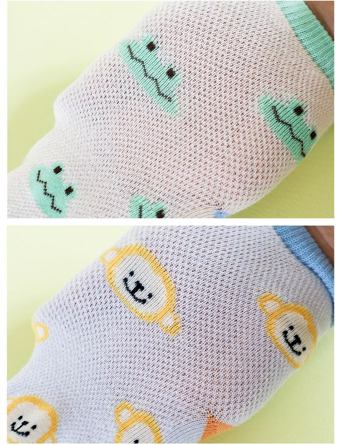 韓國 Daily Like - 兒童襪子/中筒襪4入組-透氣網眼