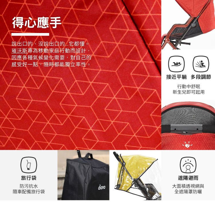 Diono - 西雅圖 璀沃斯 Diono TT 車-輕便型行李式秒收嬰幼兒推車-銅立方-福利品