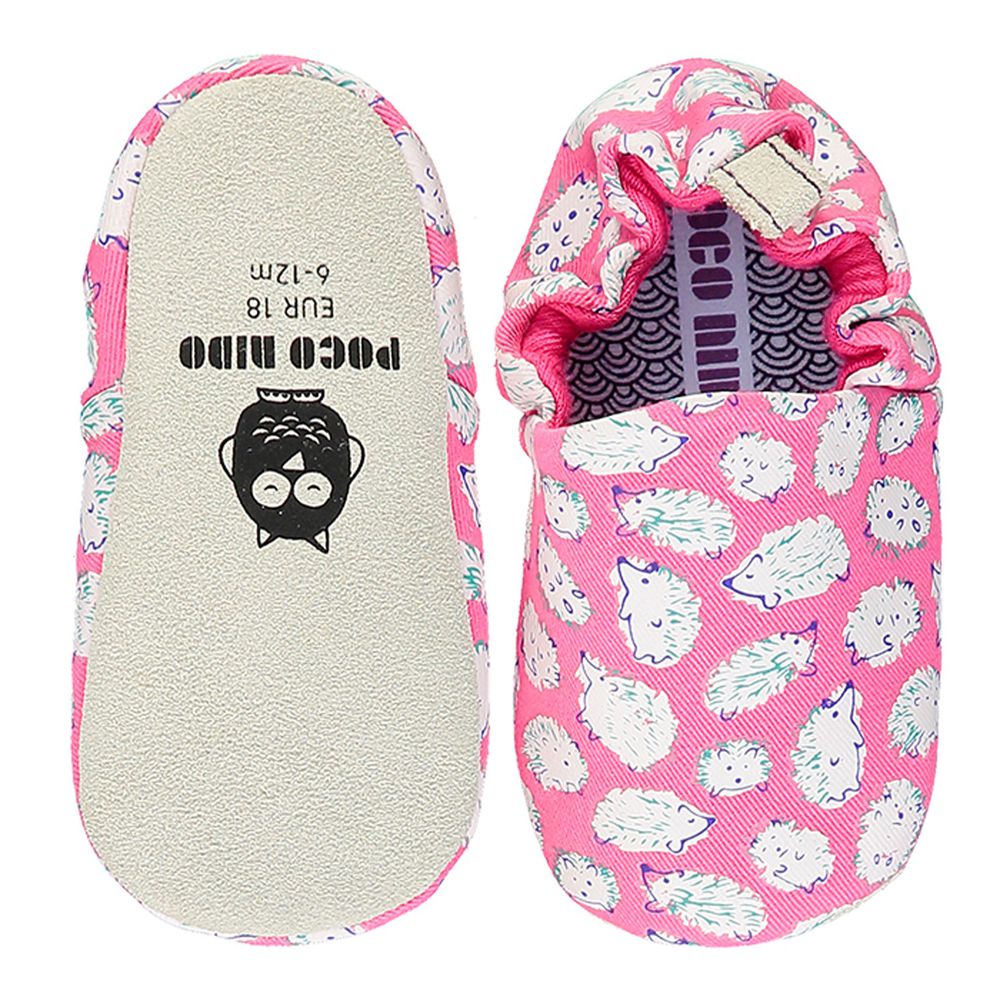 英國 POCO NIDO - 寶寶手工鞋/學步鞋-粉紅小刺蝟
