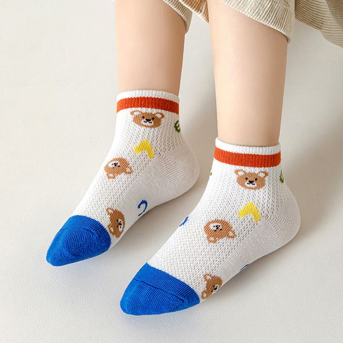 腳ㄚ子 - 幼/兒童透氣網眼襪 童襪 襪子 棉襪 兒童襪-淘氣小熊