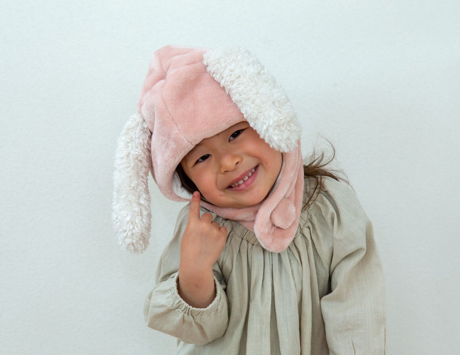 日本 BISQUE - 動物造型超柔軟保暖圍脖帽-恐龍-湖水綠 (1.5-5y)