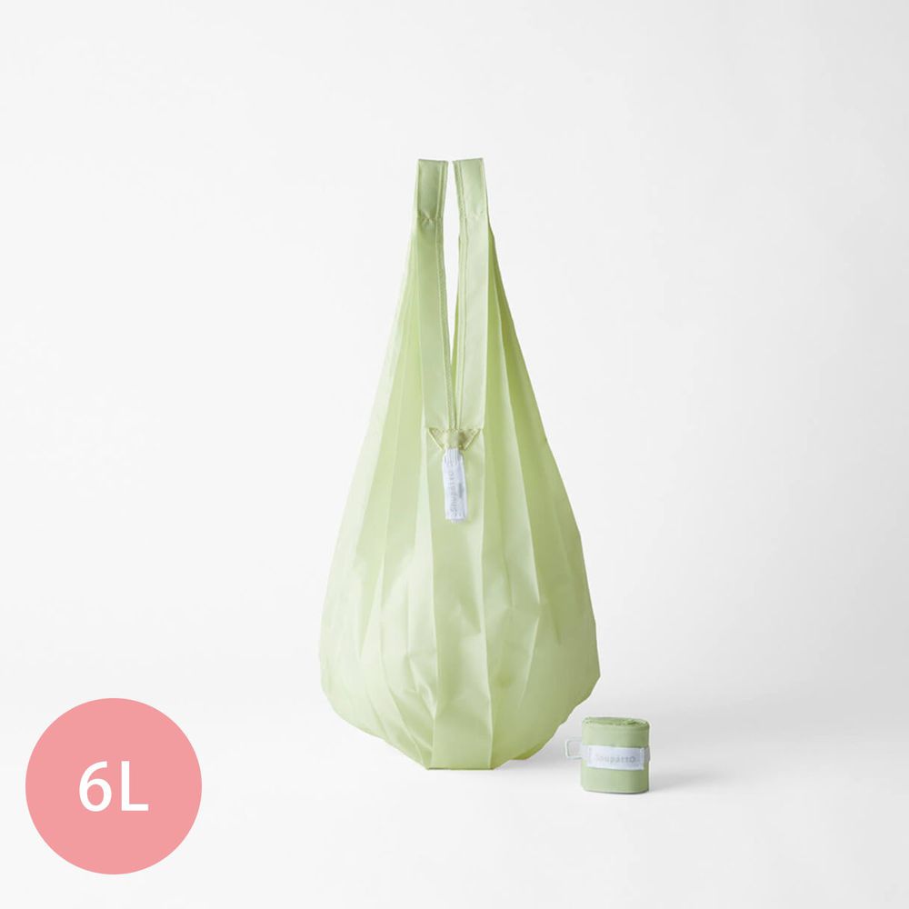 日本 MARNA - Shupatto 秒收摺疊購物袋-Drop水滴輕薄款-萊姆綠 (mini(20x42cm))-耐重 3kg / 6L