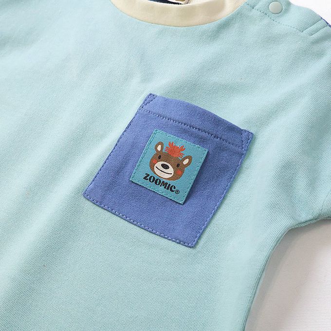 日本 ZOOLAND - 海洋印花短袖上衣-背後鯨魚-紫