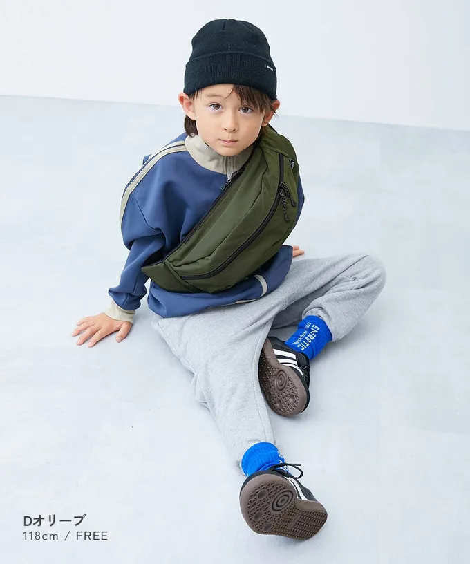 日本 devirock - 飽和色大容量側揹腰包(親子通用)-寶石紅 (約17x43x11cm)