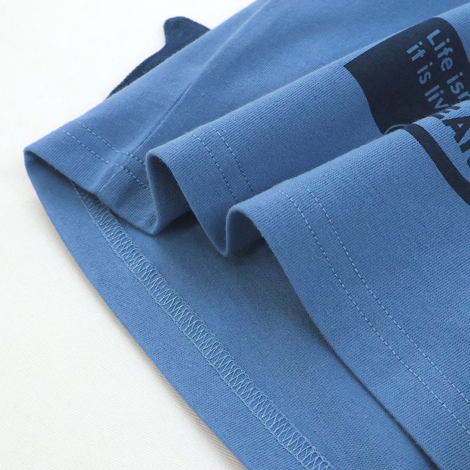 日本 ZOOLAND - 海洋印花短袖上衣-鯨魚口袋-海藍