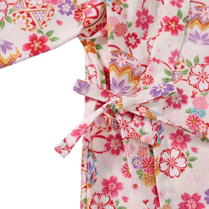 akachan honpo - 兩件式甚平-手鞠-米白色