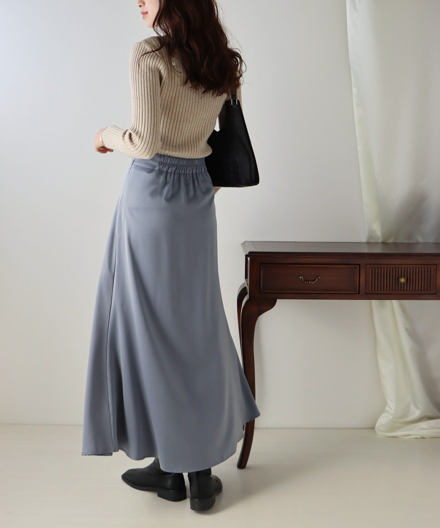 日本 BLUE EAST - [熱銷推薦] 甜美百搭修身剪裁長裙-果綠