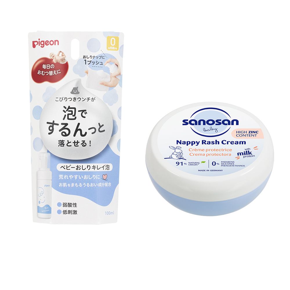 寶寶臀部清潔泡沫100ml+珊諾baby re:mind極潤全效修護膏150ml