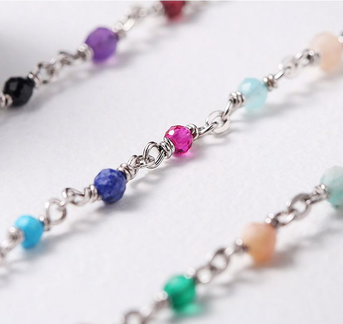 韓國 Soo&Soo - (925純銀)璀璨彩石項鏈-BLACKPINK LISA同款