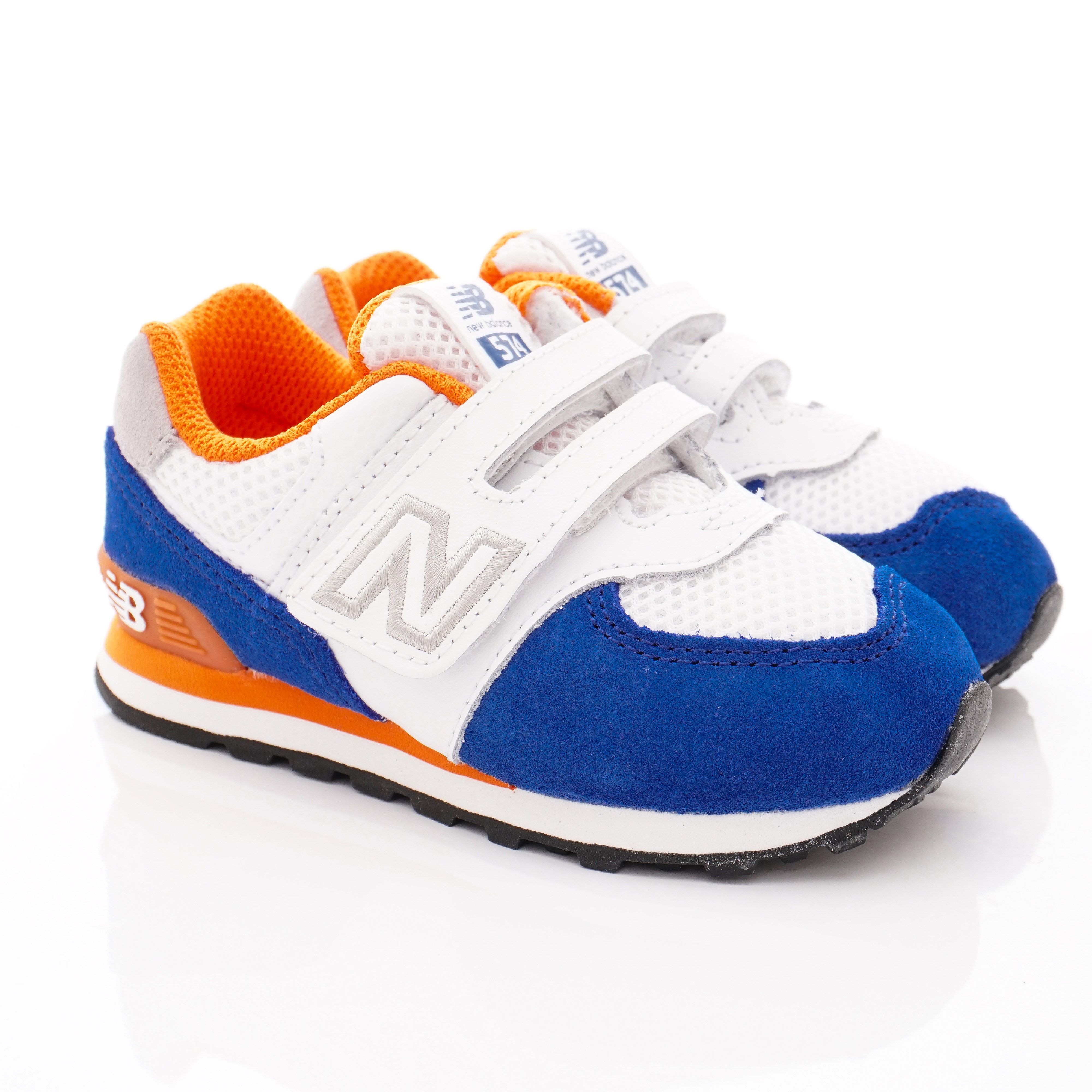 New Balance - New Balance慢跑鞋-574機能慢跑款(中小童段)-白藍橘