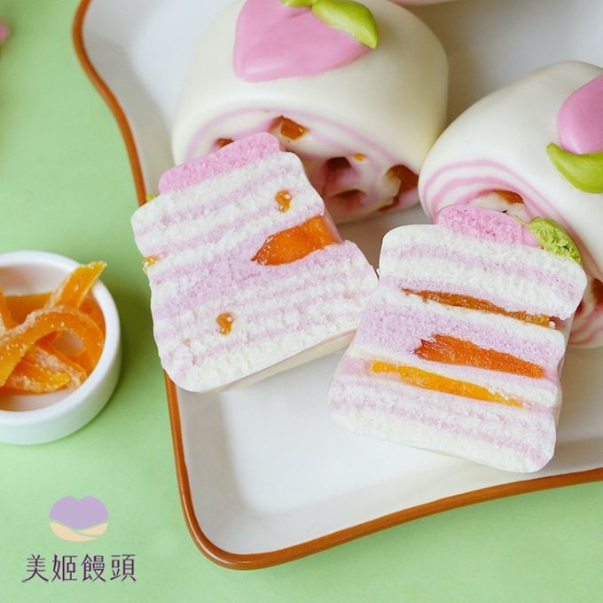 美姬饅頭 - 水蜜桃瑞士捲鮮乳造型饅頭