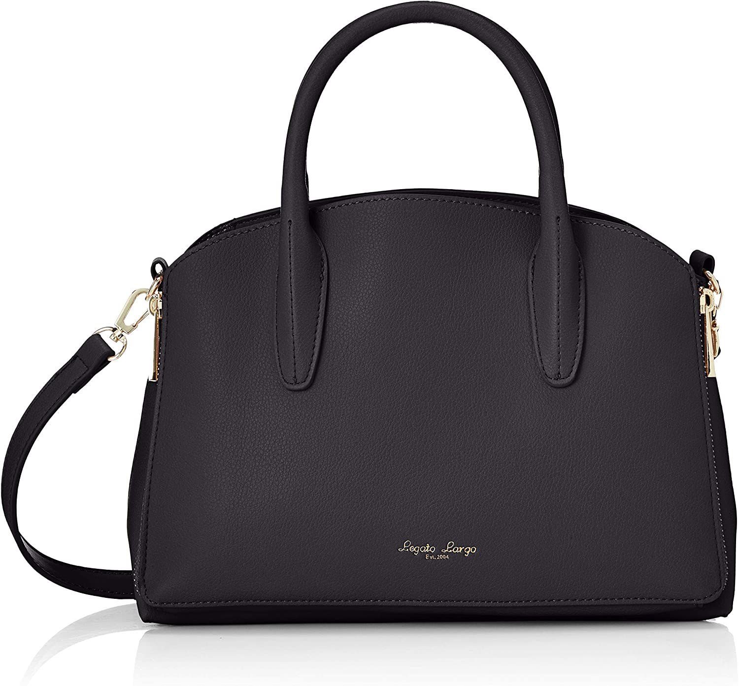 日本 Legato Largo - 輕量PU時尚2way肩背波士頓包-BK黑色 (19x27x10cm)
