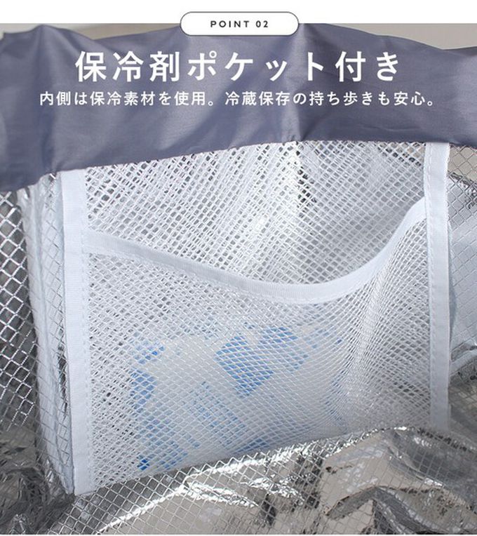 日本 LIZDAYS - 潑水加工 輕便大容量保溫保冷購物袋-淺灰
