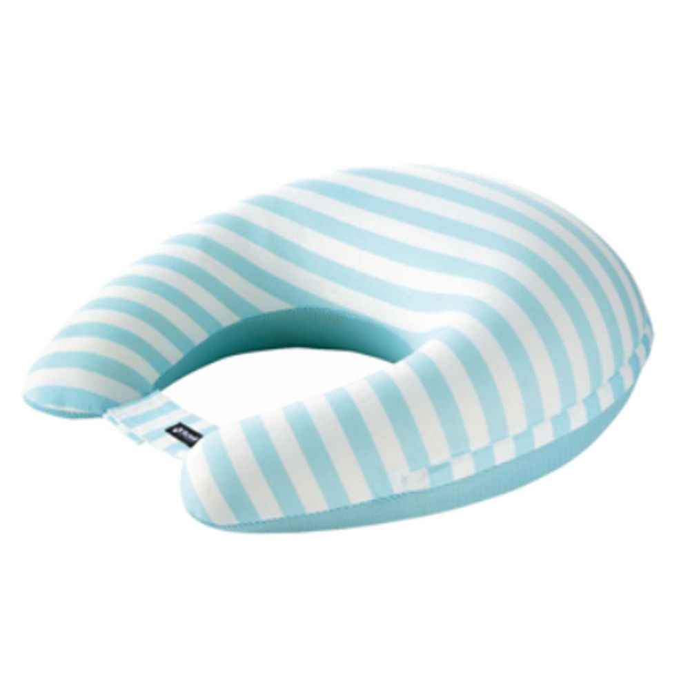 日本 Richell 利其爾 - 攜帶型充氣式多功能授乳枕-條紋-藍白條紋 (52X50X20)