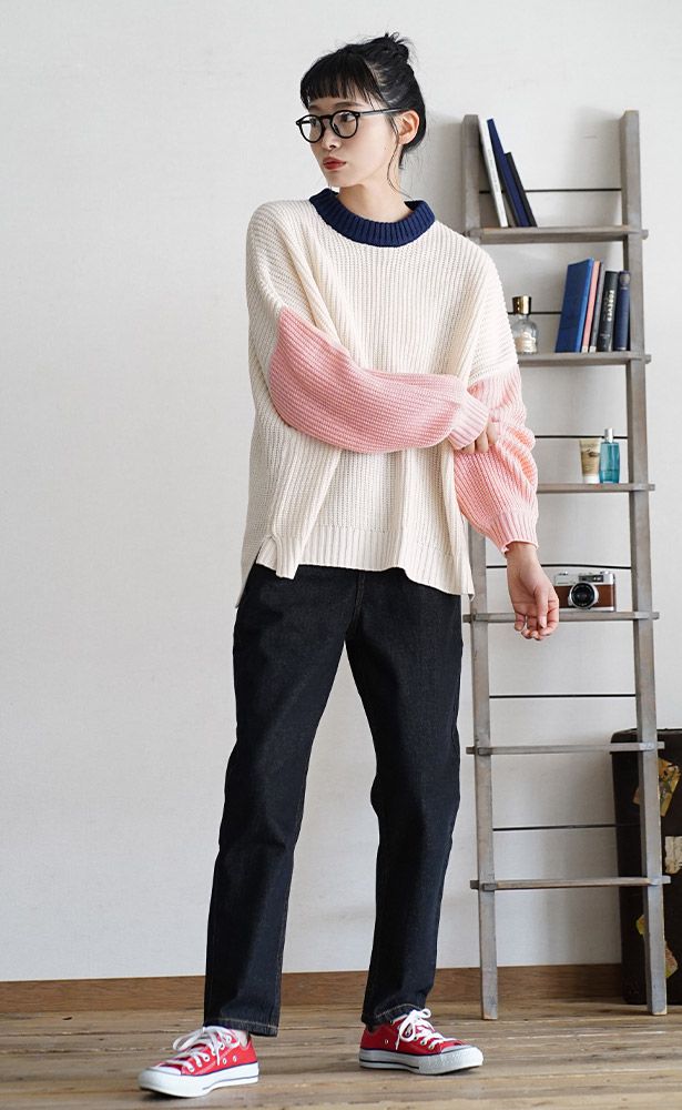 日本 zootie - 純棉舒適顯瘦單寧牛仔長褲-丹寧藍