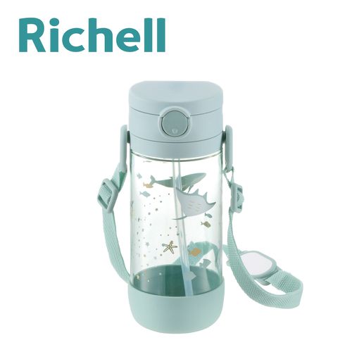 日本 Richell 利其爾 - 幻夢旅程吸管水杯 450mL-綠-450ml