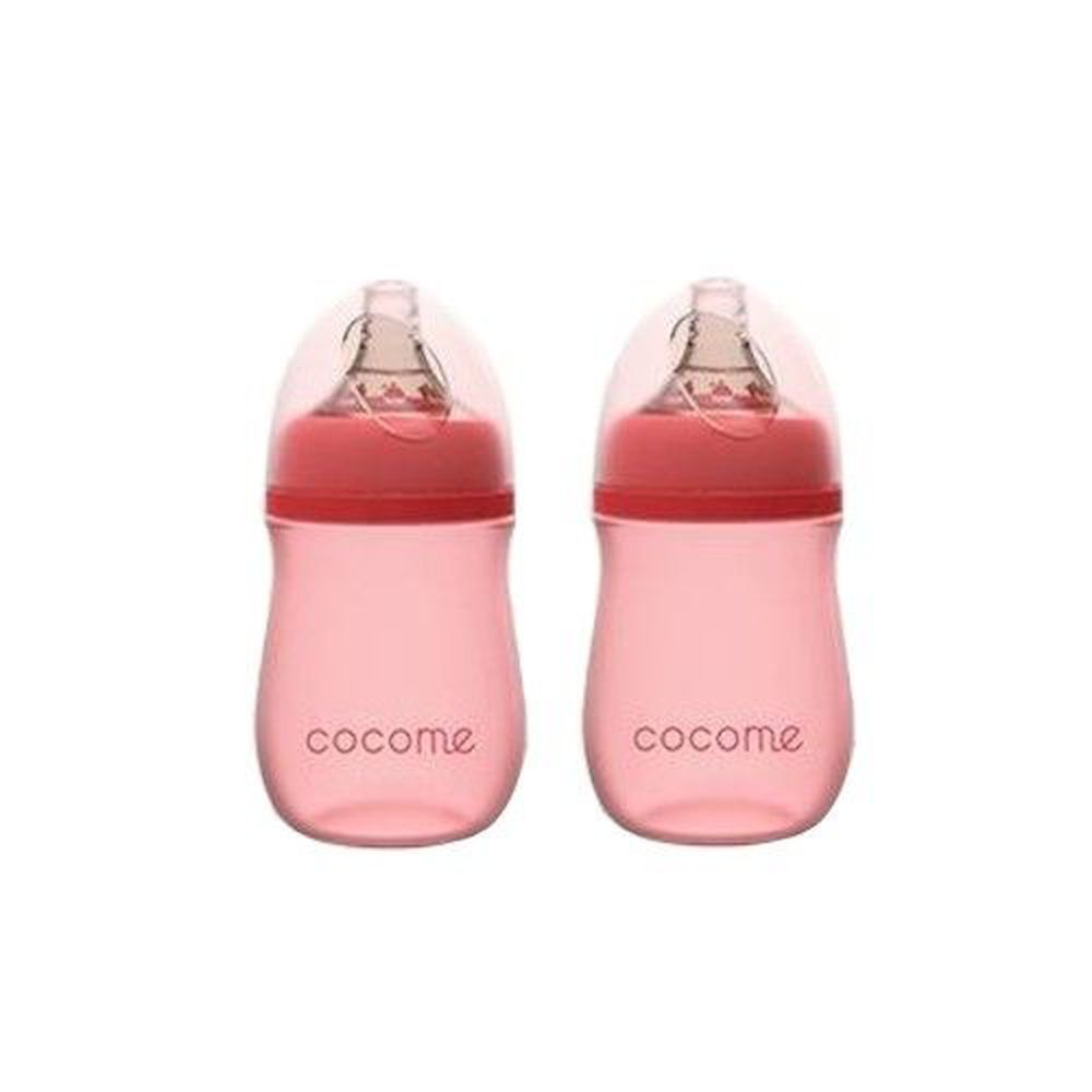 cocome 可可萌 - 防爆感溫晶鑽寬口玻璃奶瓶-2 入實用組-粉紅色 (M [3個月起]x2)-150mLx2