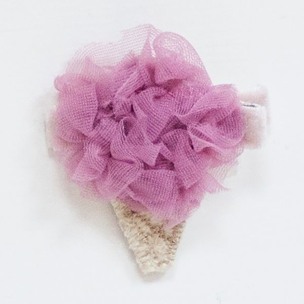 美國 Chic Baby Rose - 手工髮夾_冰淇淋款-灰玫瑰 (單一尺寸)