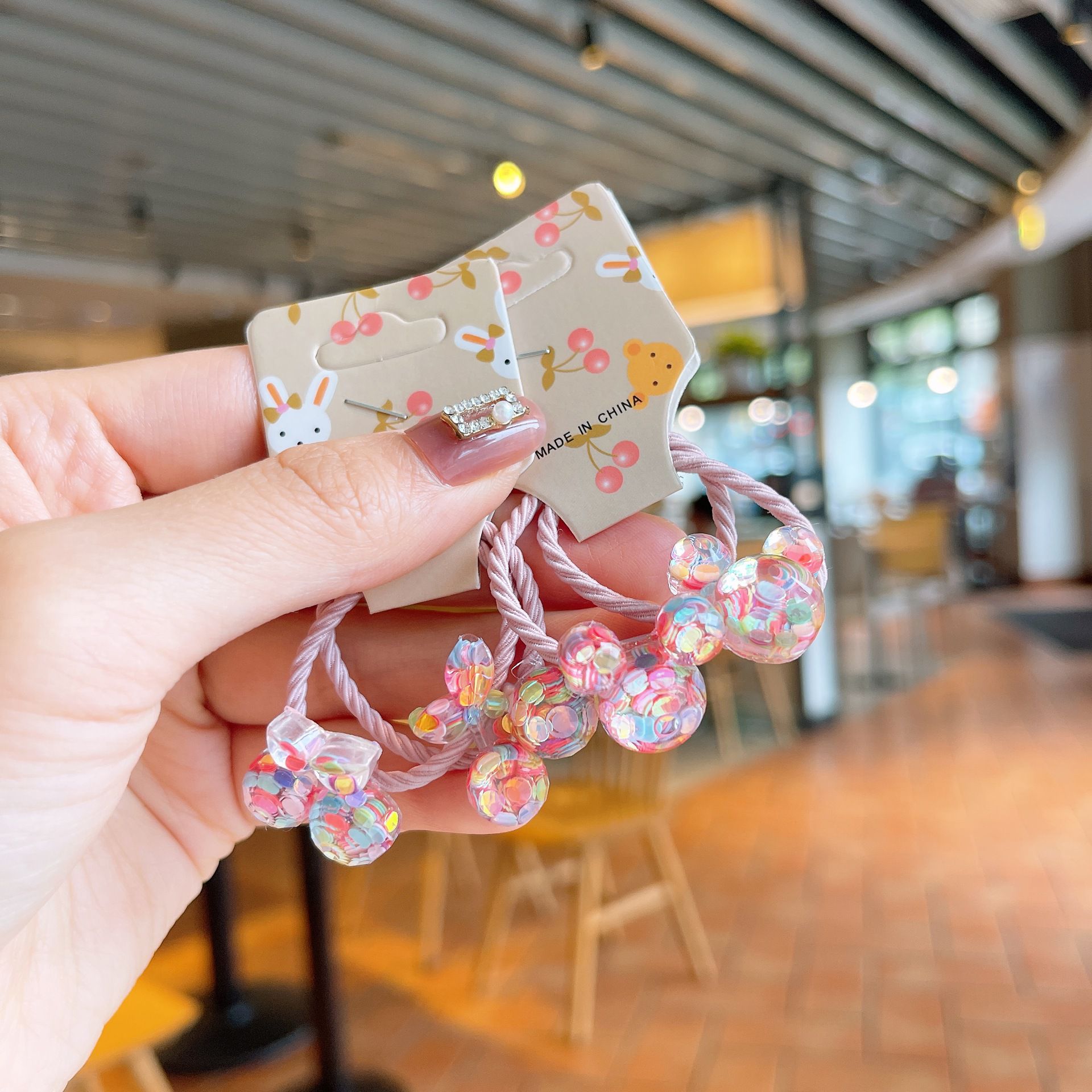 幻彩兒童造型髮圈(2入組)-櫻桃