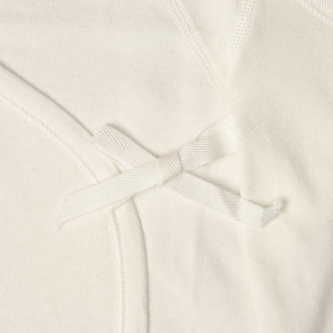 akachan honpo - 長袖新生兒內衣6件組-按扣款-米白色 (50~60cm)