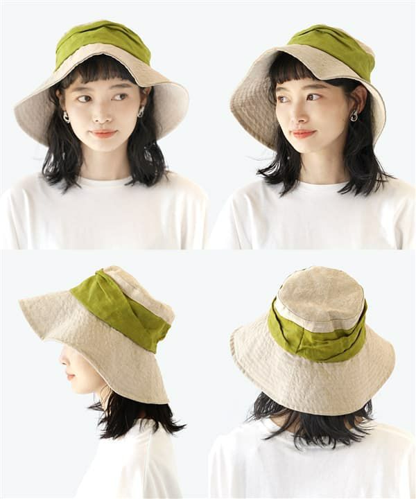 日本 zootie - 棉麻透氣寬帽簷遮陽漁夫帽(頭圍約58cm)-珊瑚橘