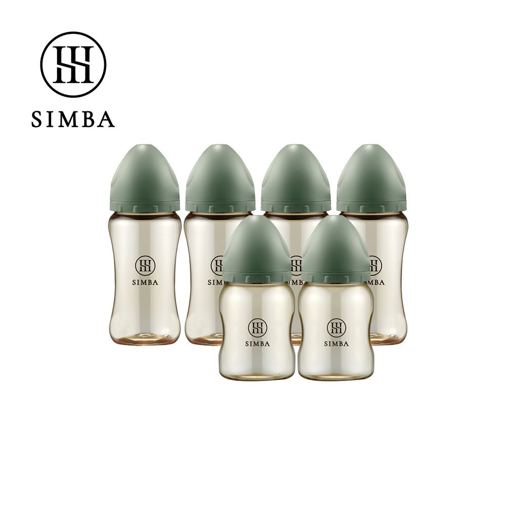 蘊蜜鉑金PPSU寬口防脹氣奶瓶(4中2小)-小流量新生適用-治綠