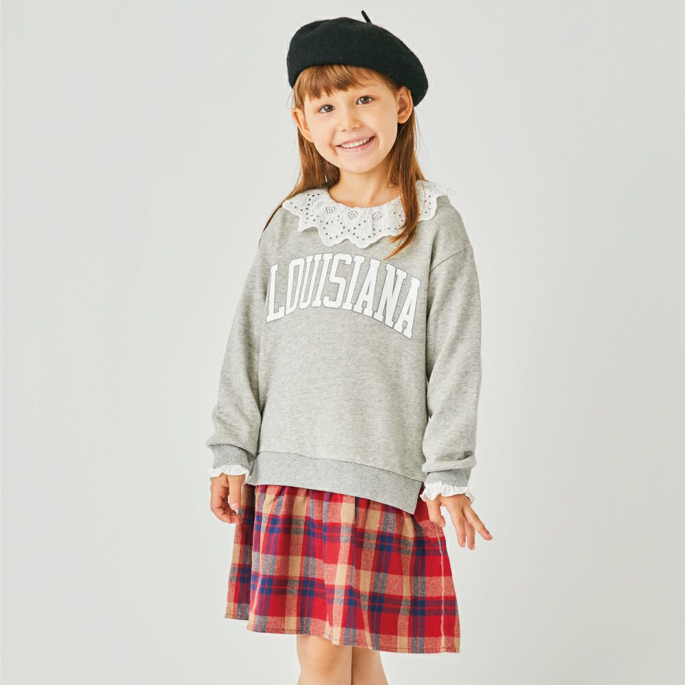 日本 evercloset - [時髦多層次]大蕾絲領長袖內搭上衣-白