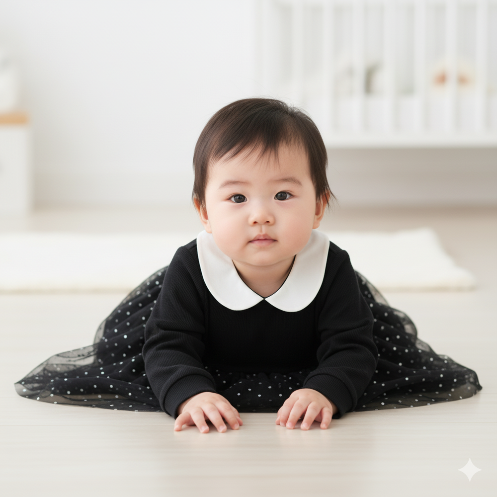 假兩件洋裝-黑色