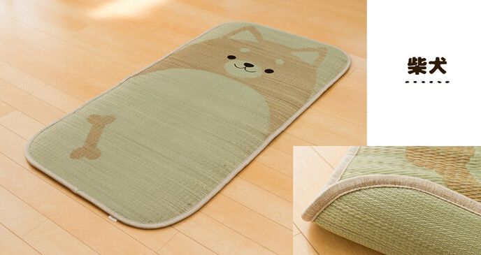 日本池彥 - 抗菌除臭濕度調節 藺草兒童床墊-狸-咖啡 (70x140cm)