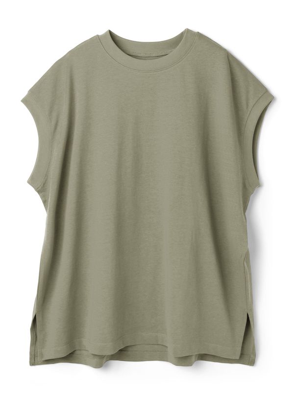 日本 GRL - 純棉百搭顯瘦法式袖上衣-果綠 (F)