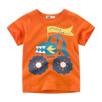 27KIDS - 純棉短袖上衣-瘋狂越野車-橘色