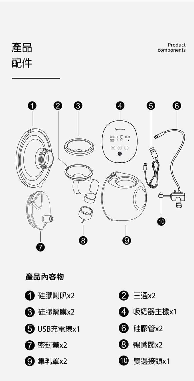 JoyNa - 雙邊穿戴式有線擠乳器 智能電動2合1吸奶+按摩