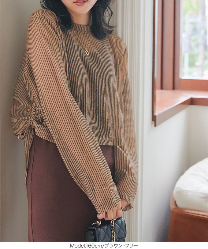 日本 Kobe Lettuce - 小性感側綁帶線條感透膚長袖上衣-黑