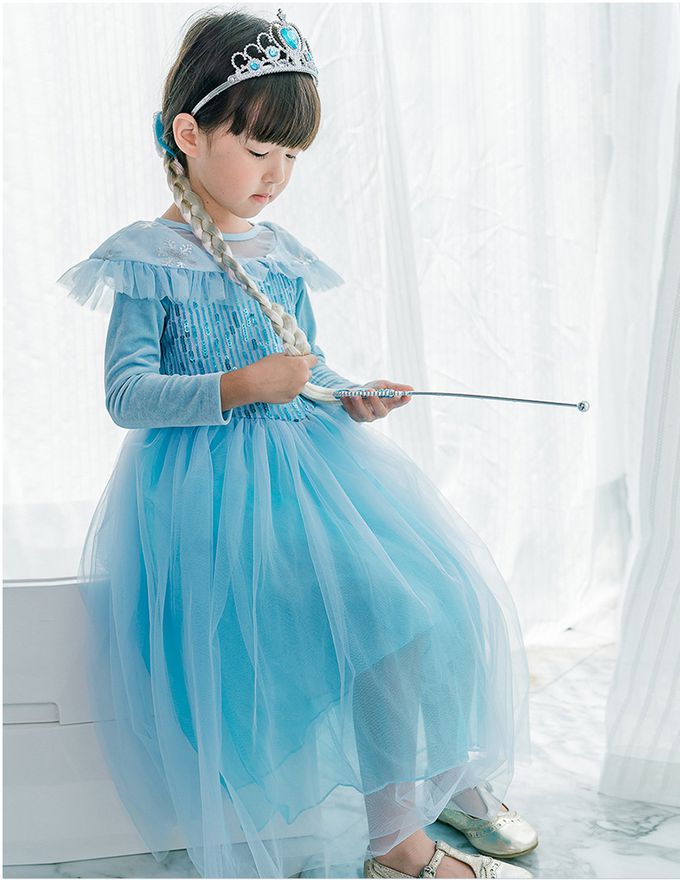 冰雪女王網紗洋裝-長袖