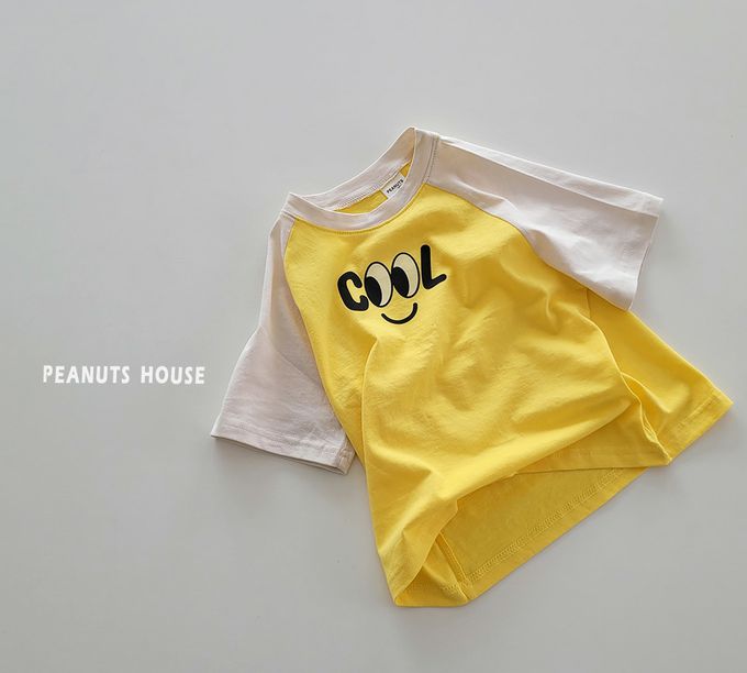 韓國 Peanuts House - COOL字印短袖上衣-黃