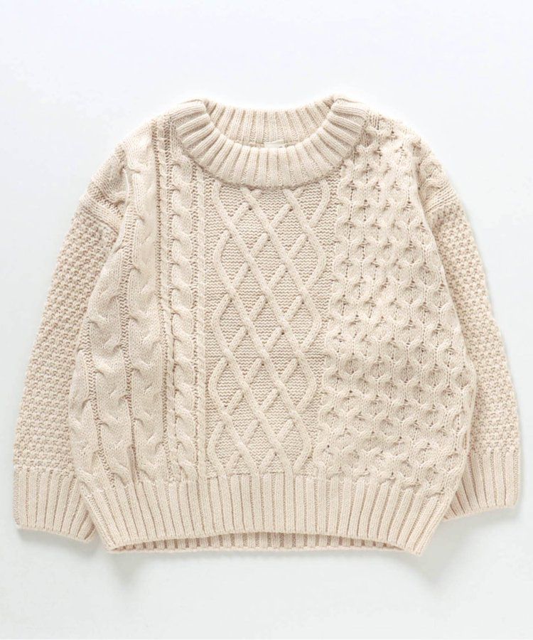 日本 apres les cours - 耀眼色麻花針織上衣(可機洗)-芥末黃