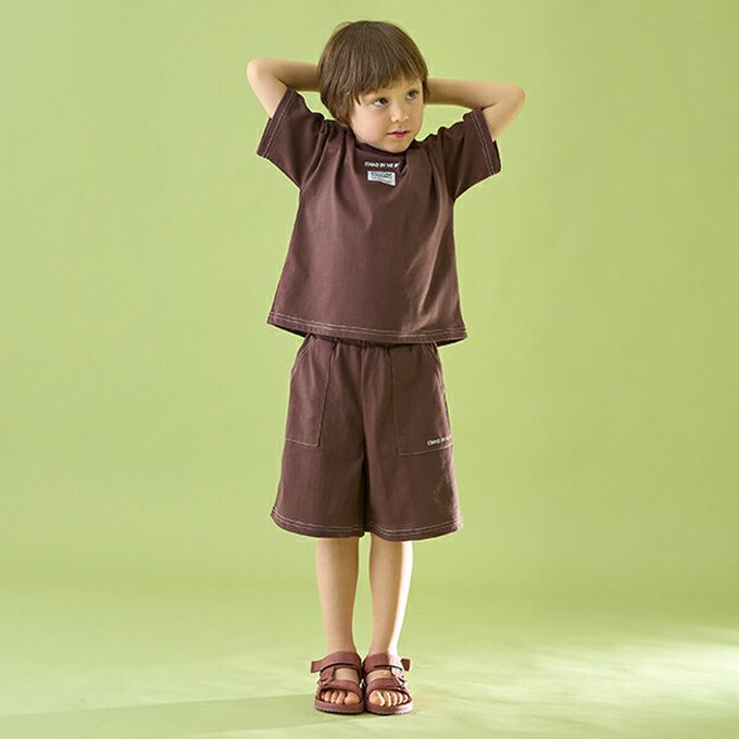 日本 b-ROOM - 柔軟舒適縫線短褲-黑