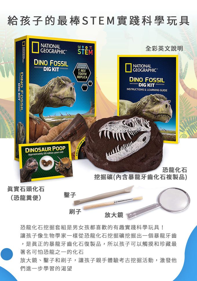 NATIONAL GEOGRAPHIC - 國家地理頻道 恐龍化石挖掘套組
