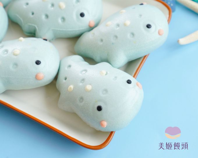 美姬饅頭 - 鯊魚鮮乳造型饅頭-6入